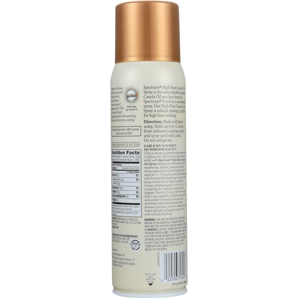 Spectrum Organic Products Spectrum Naturals Canola Oil Non Stick Cooking Spray, 16 oz
