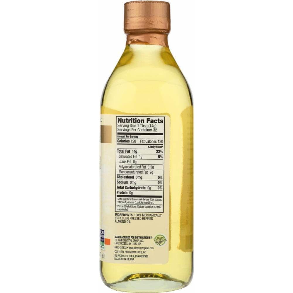 Spectrum Organic Products Spectrum Naturals Refined Almond Oil, 16 oz