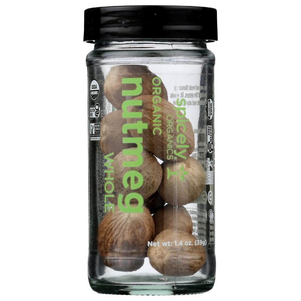 SPICELY ORGANICS: Spice Nutmeg Whole Jar 1.4 oz (Pack of 3) - SPICELY ORGANICS