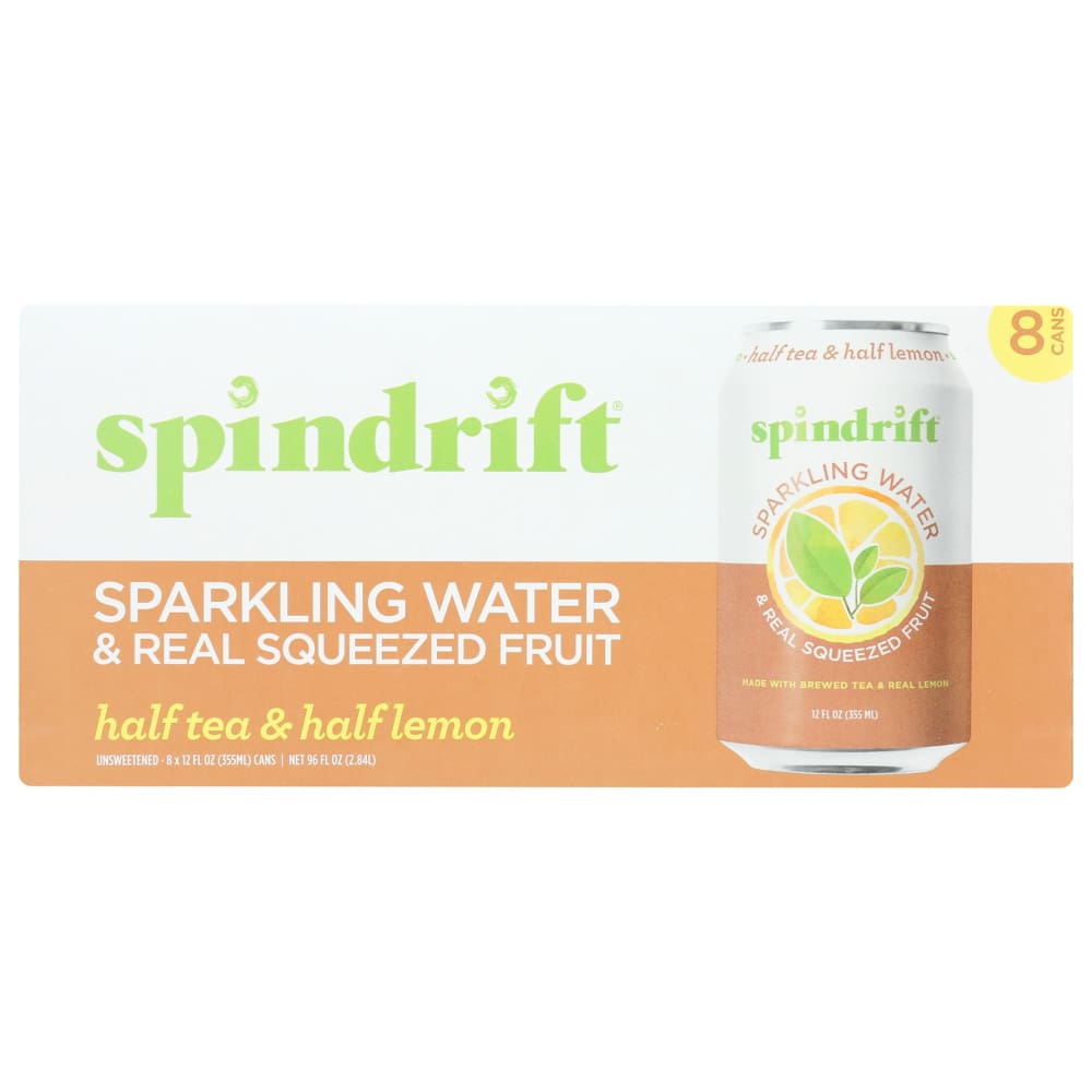SPINDRIFT: Half Tea Half Lemon Sparkling Water 8pk 96 fo (Pack of 4) - Grocery > Beverages > Sparkling Water - SPINDRIFT