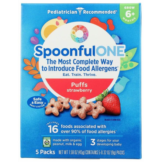 SPOONFUL ONE Spoonful One Puffs Strawberry Allergen 5Ct, 1.59 Oz