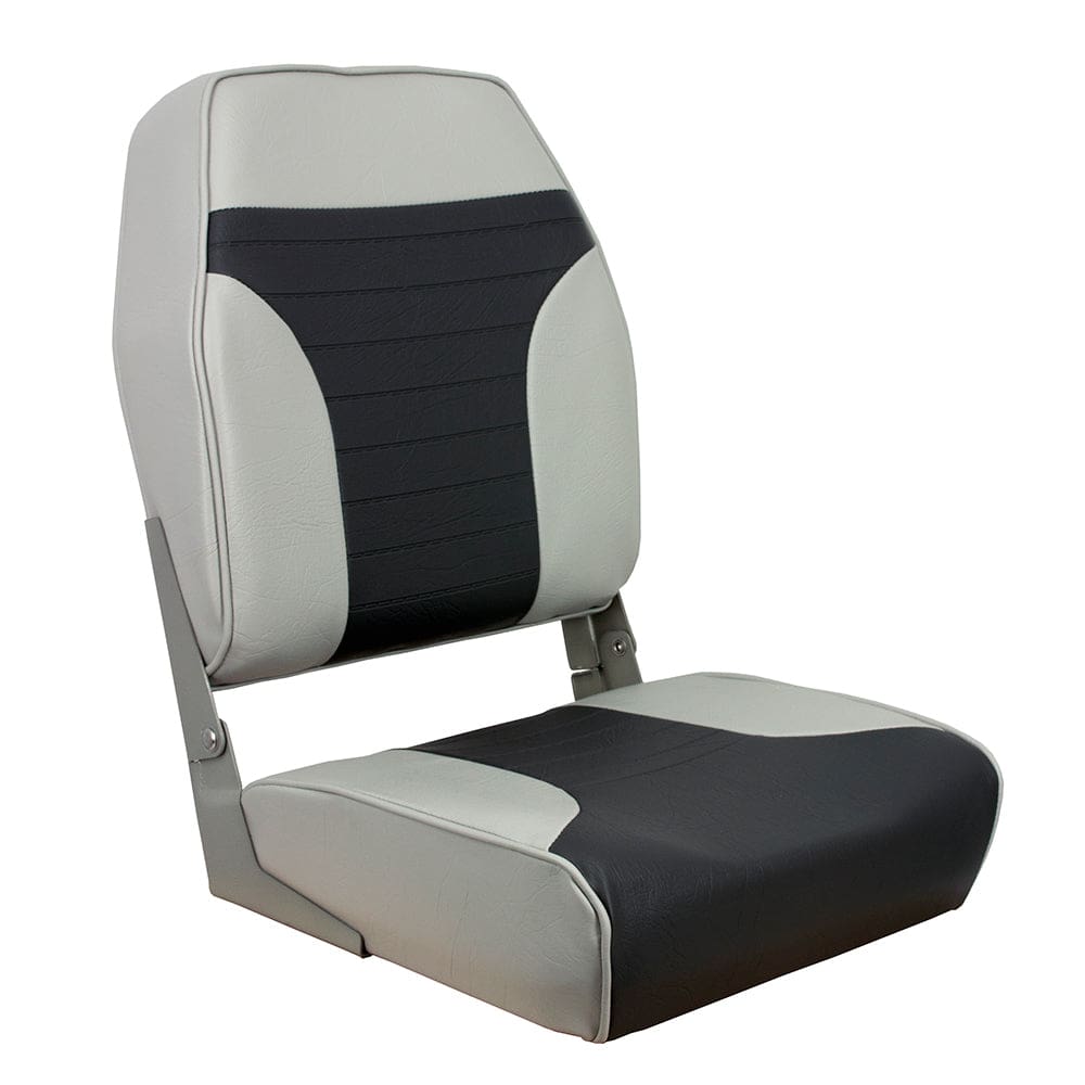 Springfield High Back Multi-Color Folding Seat - Grey/ Charcoal - Boat Outfitting | Seating - Springfield Marine