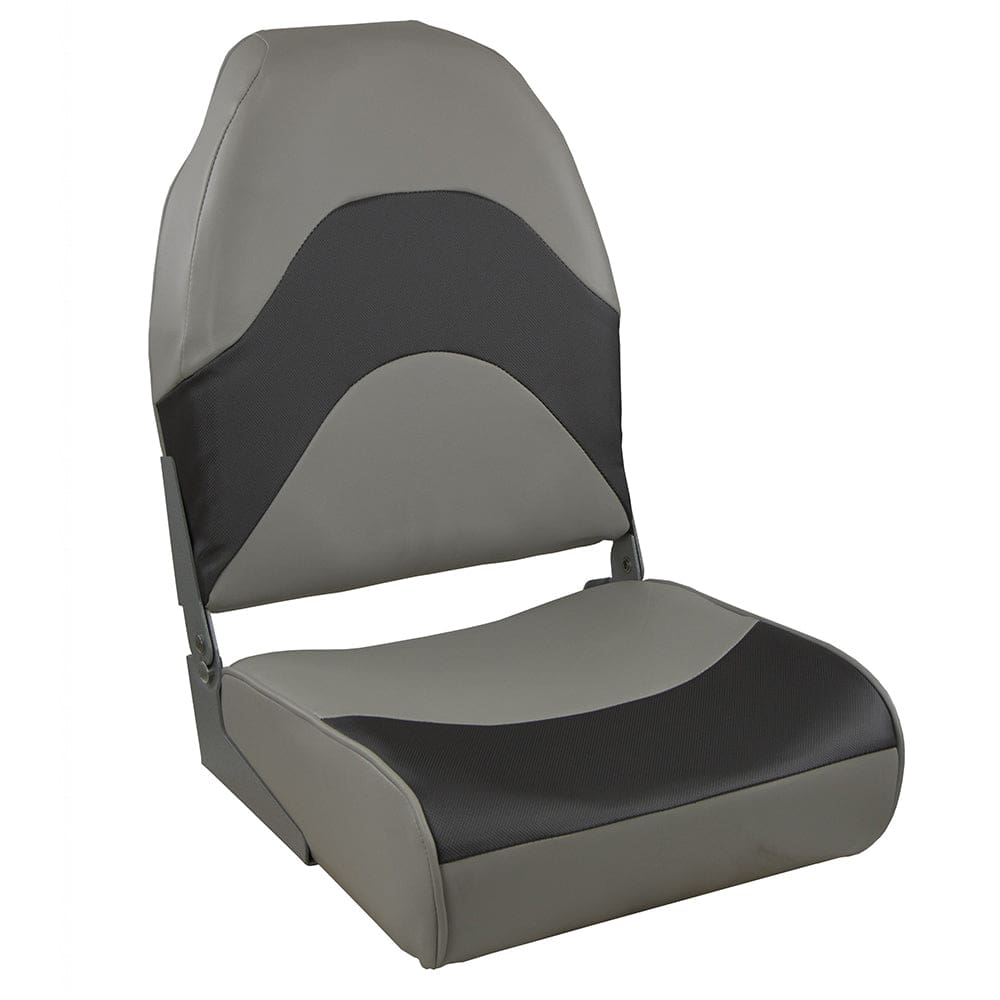 Springfield Premium Wave Folding Seat - Grey w/ Meteor Stripe - Boat Outfitting | Seating - Springfield Marine