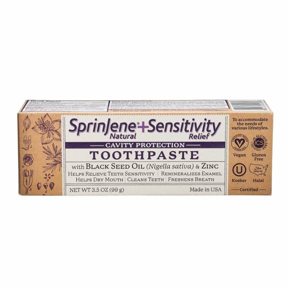 SPRINJENE NATURAL Sprinjene Sensitivity Relief With Cavity Protection Toothpaste, 3.5 Oz