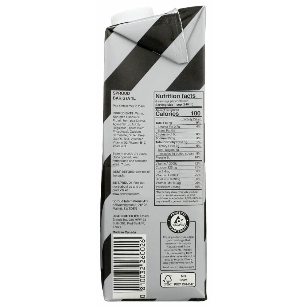 SPROUD Grocery > Beverages > Milk & Milk Substitutes SPROUD: Milk Pea Barista, 33.8 fo