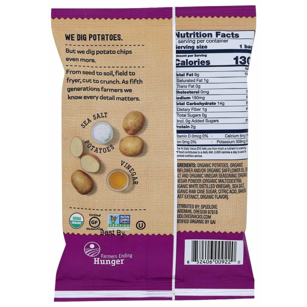 SPUDLOVE Grocery > Snacks > Chips > Potato Chips SPUDLOVE: Chips Thck Cut Sslt Vngr, 1 oz