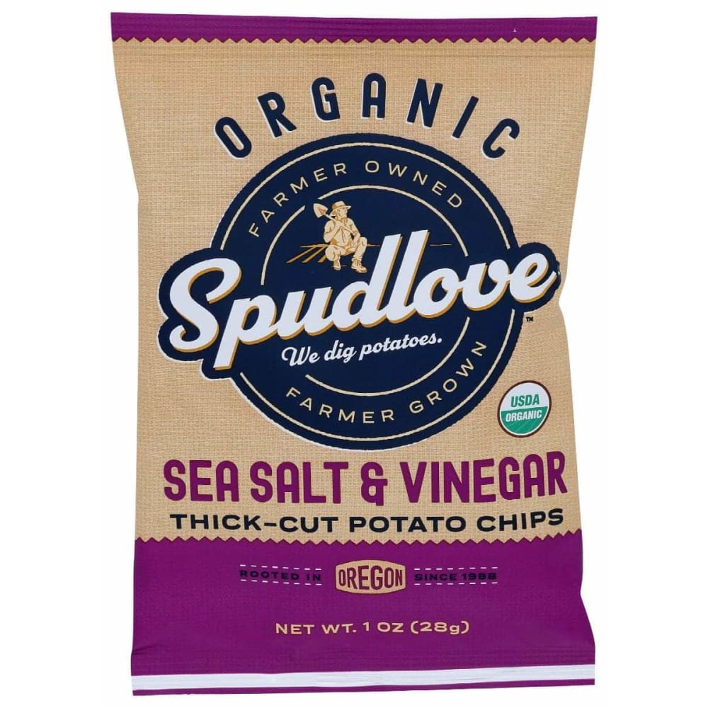 SPUDLOVE Grocery > Snacks > Chips > Potato Chips SPUDLOVE: Chips Thck Cut Sslt Vngr, 1 oz