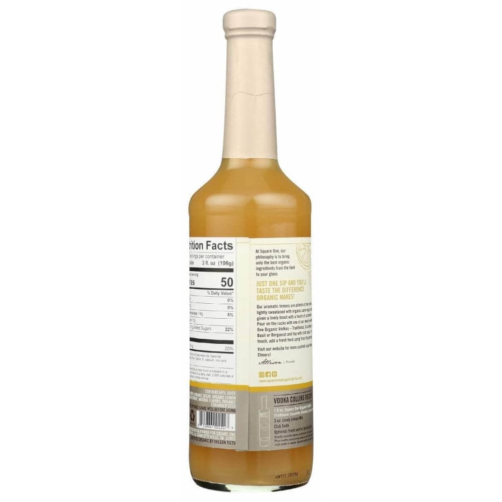 SQUARE ONE ORGANIC SPIRITS Square One Organic Spirits Lively Lemon Mixer, 750 Ml