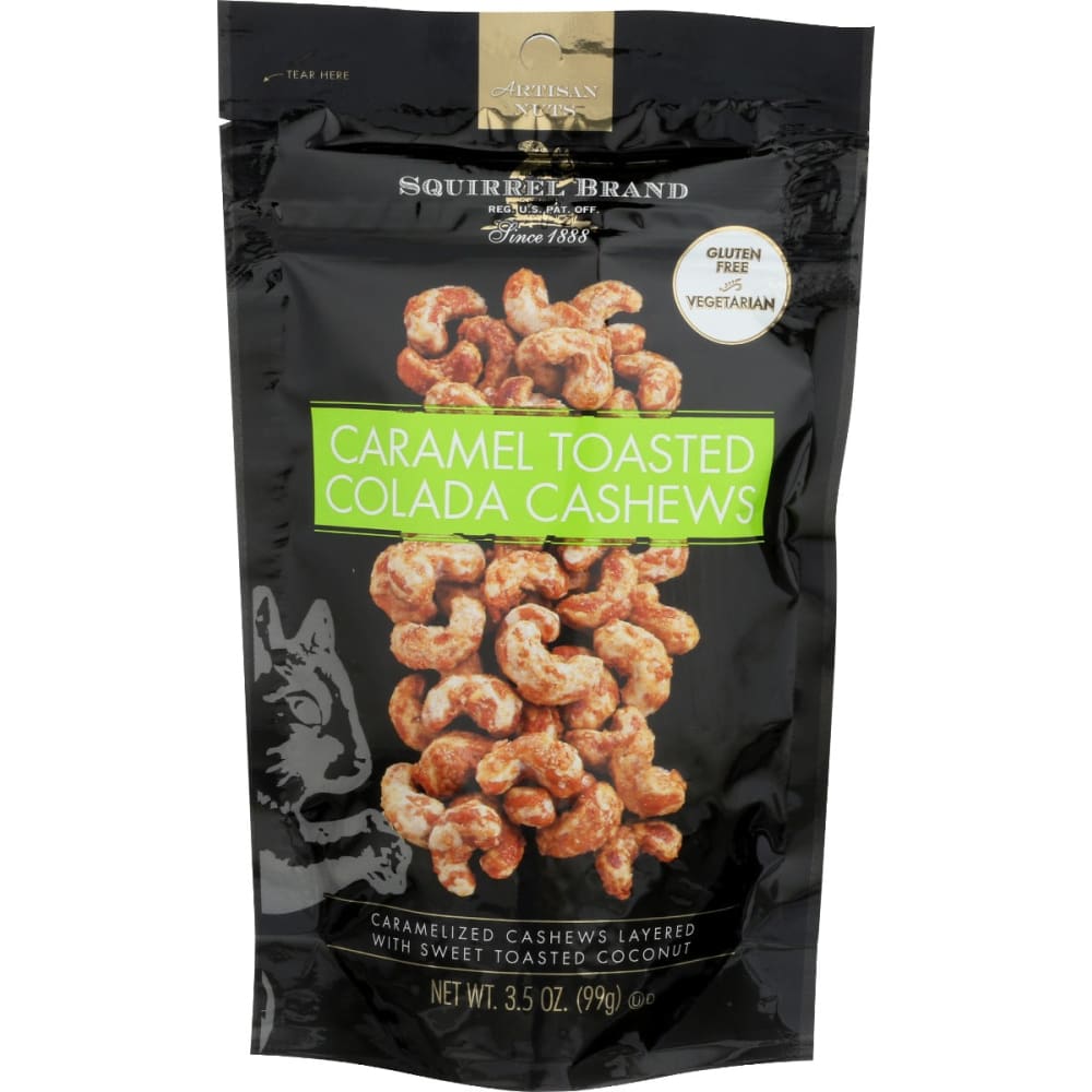 SQUIRREL BRAND: Caramel Toasted Colada Cashews 3.5 oz (Pack of 5) - Snacks > Nuts - SQUIRREL BRAND