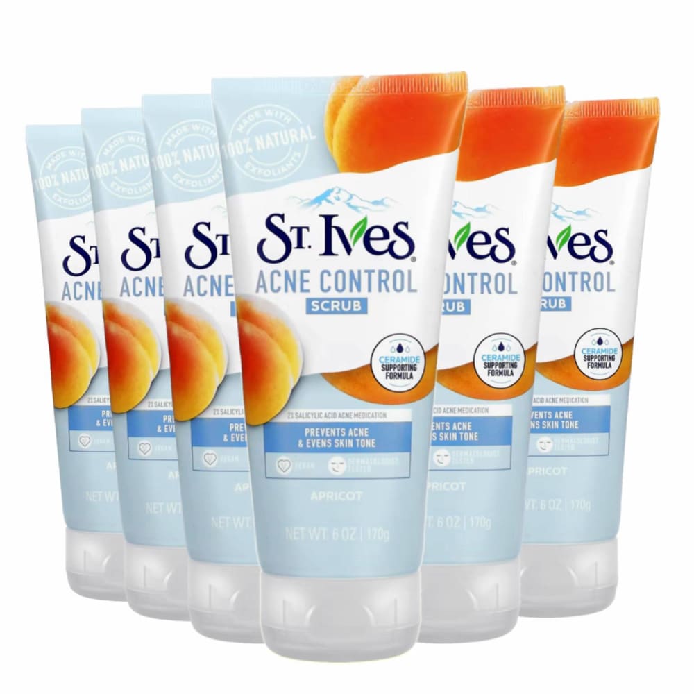 St. Ives Acne Control Apricot Face Scrub - 6 Oz - 6 Pack - Body Lotions & Oils - St Ives
