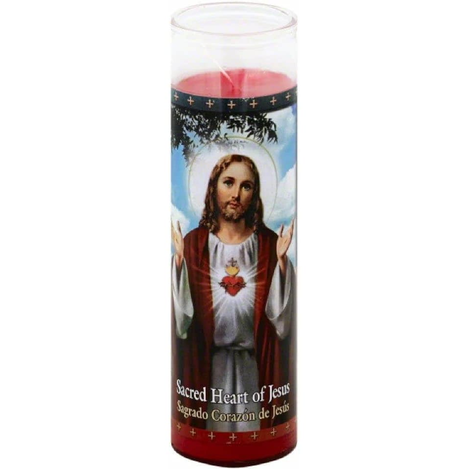 ST JUDE Home Products > Household Products ST JUDE: Red Sacred Heart of Jesus Candle, 1 ea