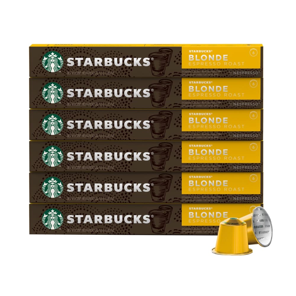 Starbucks by Nespresso Original Line Capsules Blonde Espresso Roast Pods 60 ct. - Home/Grocery Household & Pet/Coffee Tea & Creamer/Coffee/