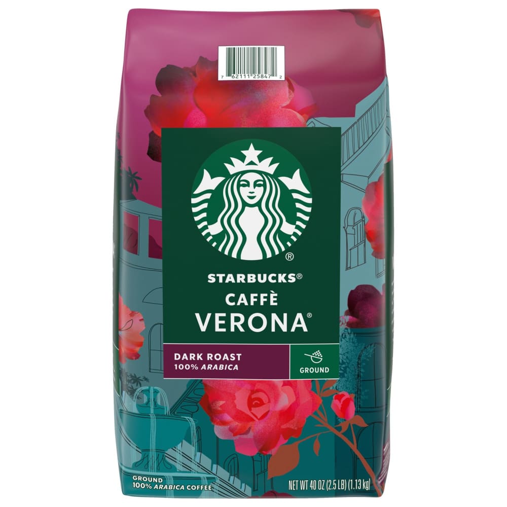 Starbucks Caffe Verona Dark Roast Ground Coffee 40 oz. - Home/Grocery Household & Pet/Coffee Tea & Creamer/Coffee/ - Starbucks