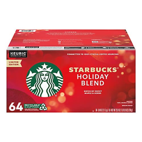 Starbucks Holiday Blend K-Cups 64 ct. - Home/Grocery/Beverages/Coffee & Creamers/ - ShelHealth