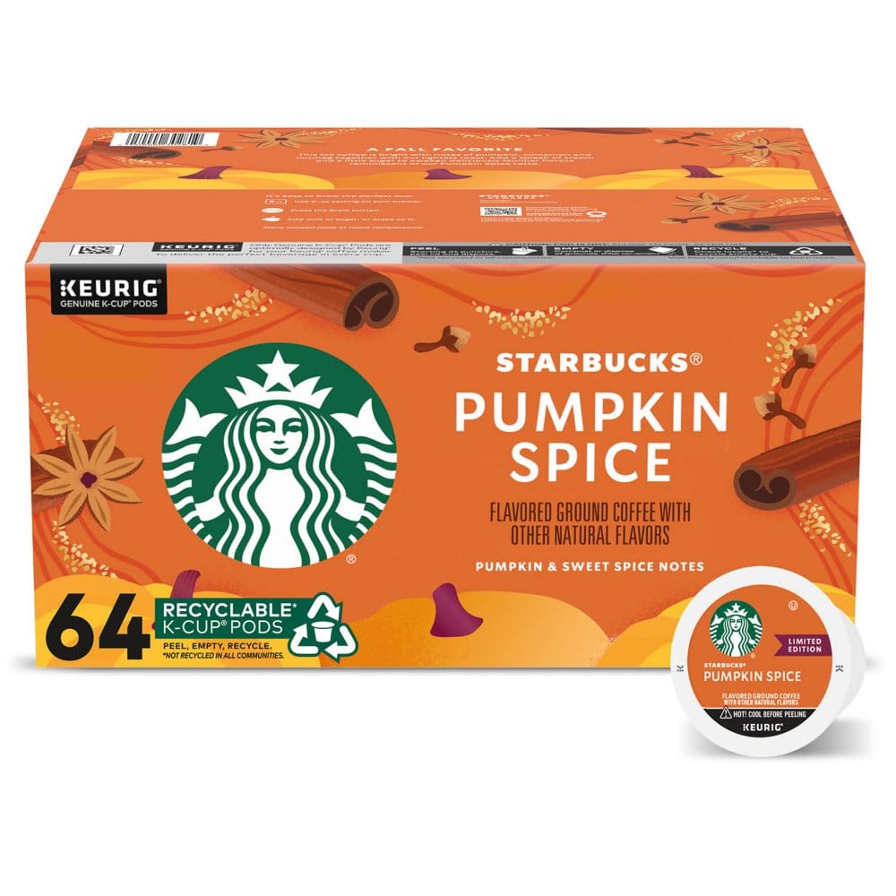 Starbucks Limited Edition Coffee K-Cups Pumpkin Spice (64 ct.) - Starbucks K-Cup Pods - ShelHealth