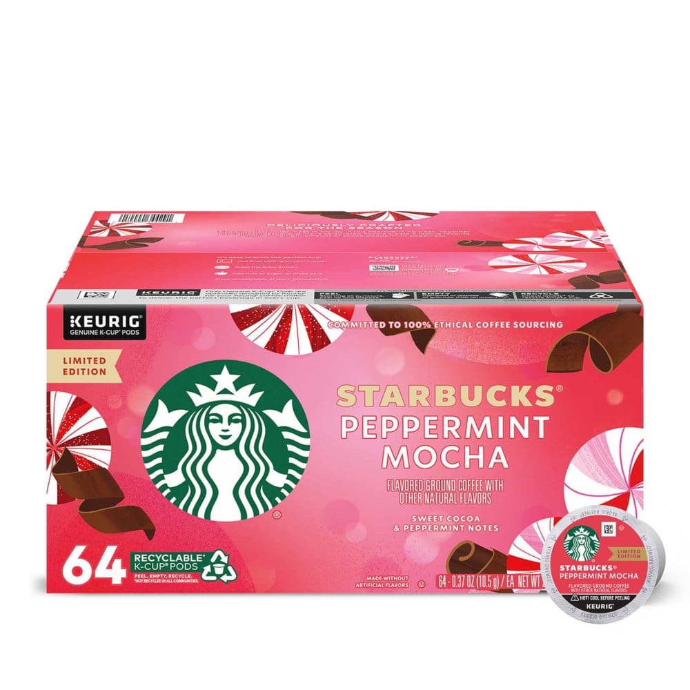 Starbucks Peppermint Mocha Coffee K-Cups (64 ct.) - New Items - ShelHealth