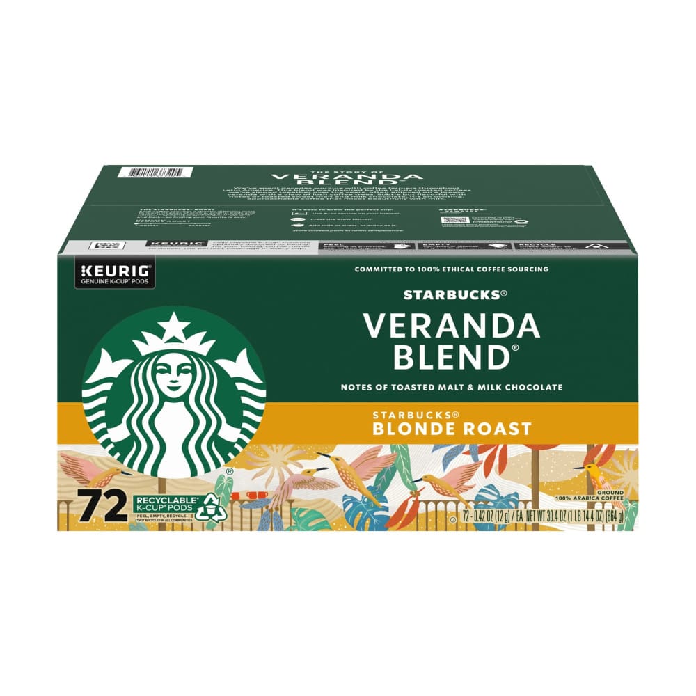 Starbucks Veranda Blend Light Roast K-Cup Pods 72 ct. - Home/Grocery Household & Pet/Coffee Tea & Creamer/Coffee/ - Starbucks