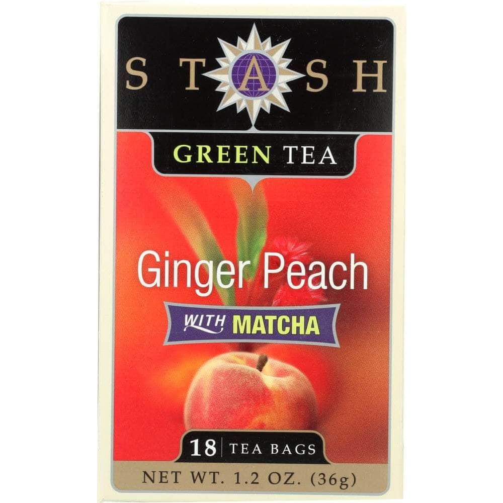 Stash Stash Tea Green Tea Ginger Peach with Matcha 18 Tea Bags, 1.2 Oz