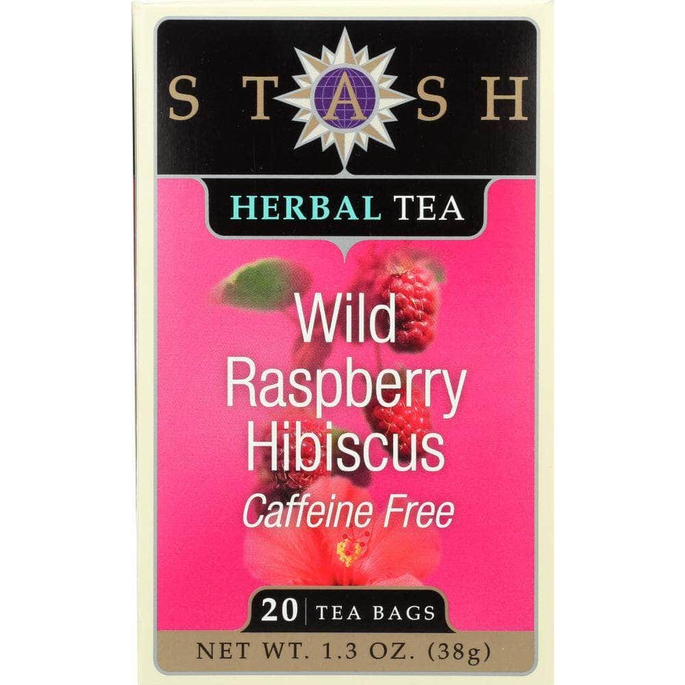 Stash Stash Tea Herbal Tea Wild Raspberry Hibiscus Caffeine Free 20 Tea Bags, 1.3 Oz