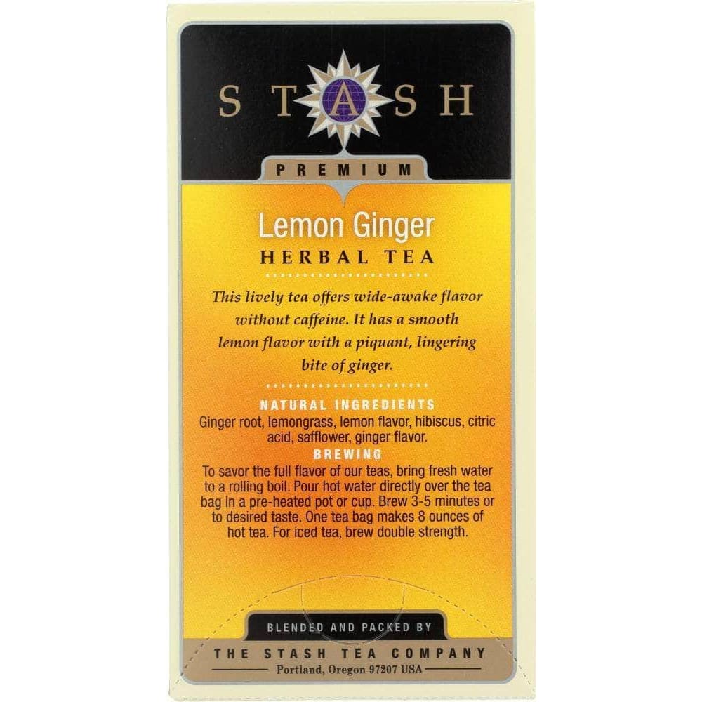 Stash Stash Tea Lemon Ginger Herbal Tea Caffeine Free 20 Tea Bags, 1.1 oz
