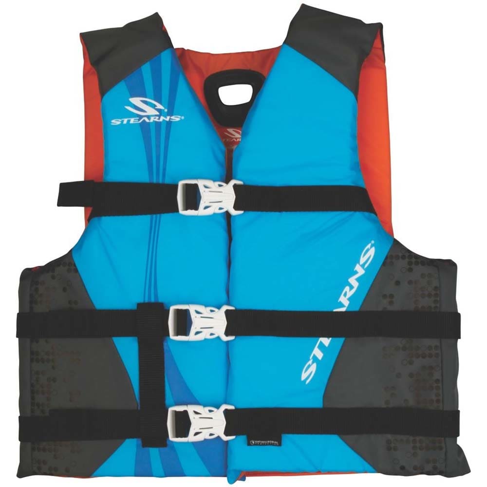 Stearns Antimicrobial Nylon Vest Life Jacket - 30-50lbs - Blue - Paddlesports | Life Vests,Marine Safety | Personal Flotation Devices -
