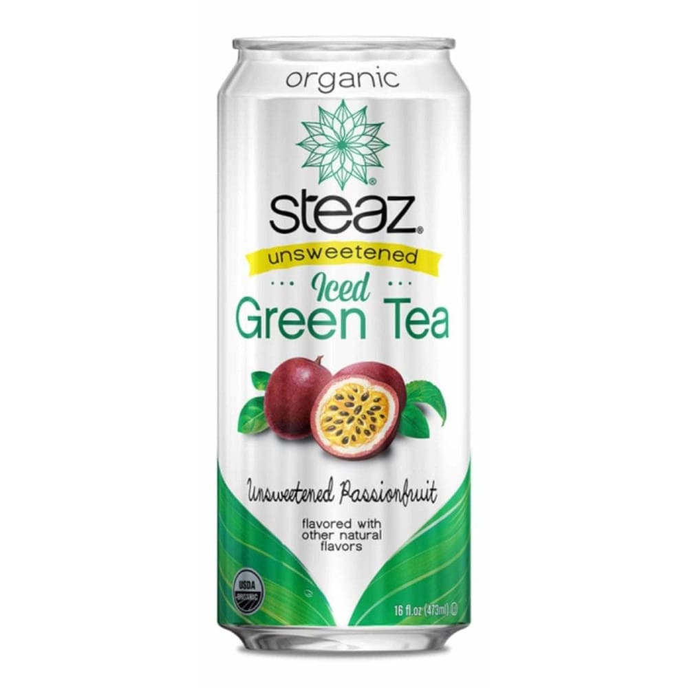 STEAZ STEAZ Organic Unsweetened Iced Green Tea With Unsweetened Passionfruit, 16 fo