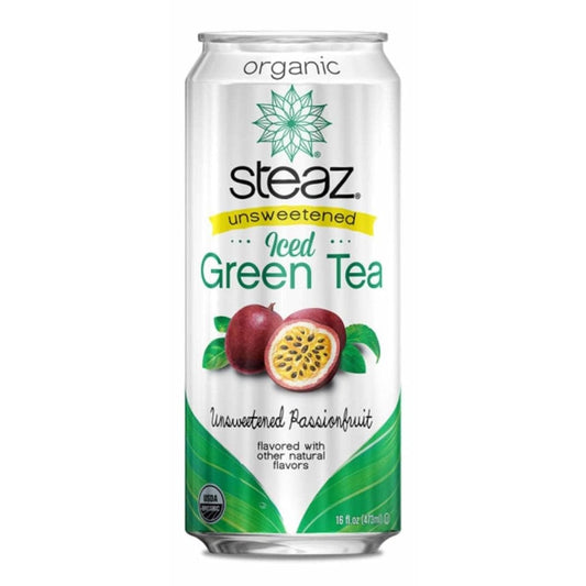 STEAZ STEAZ Organic Unsweetened Iced Green Tea With Unsweetened Passionfruit, 16 fo