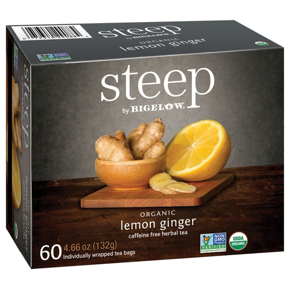 steep by Bigelow Lemon Ginger Herbal Tea (60 ct.) - Coffee Tea & Cocoa - steep