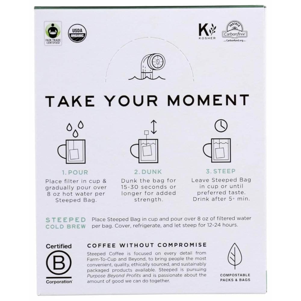 STEEPED COFFEE Steeped Coffee Coffee Breakwater Blend, 8 Ea