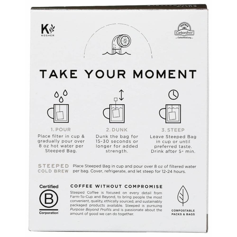 STEEPED COFFEE Steeped Coffee Coffee Eventide Decaf, 8 Bg