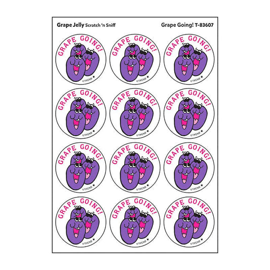 Stickers 24Ct Grape Going Grape Jelly Scent (Pack of 12) - Stickers - Trend Enterprises Inc.