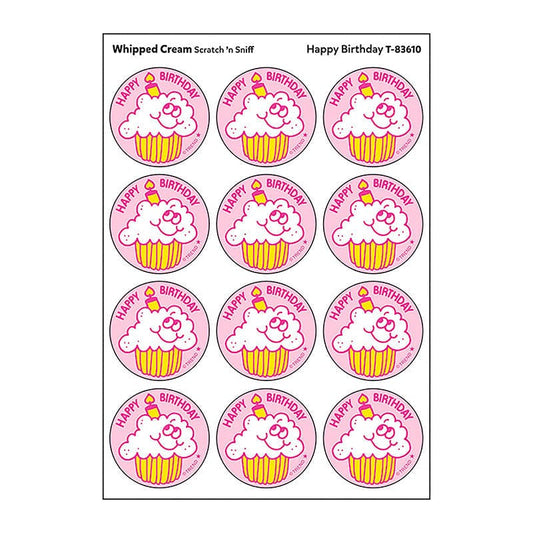 Stickers 24Ct Happy Birthday Whippd Cream Scent (Pack of 12) - Stickers - Trend Enterprises Inc.