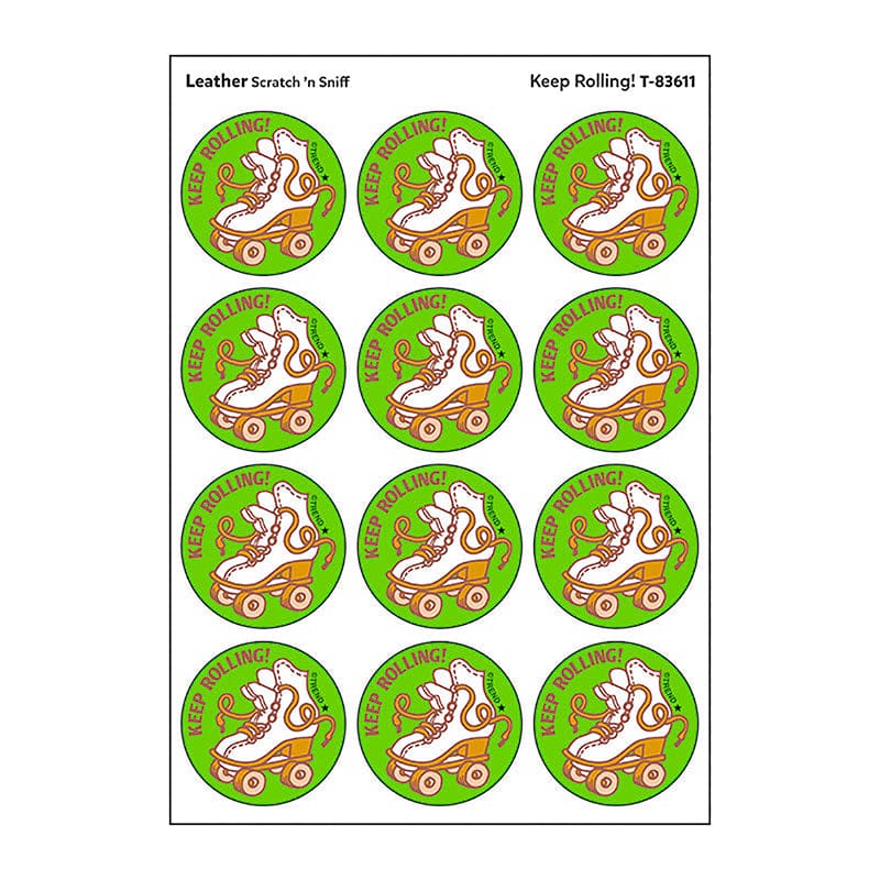 Stickers 24Ct Keep Rolling Leather Scent (Pack of 12) - Stickers - Trend Enterprises Inc.