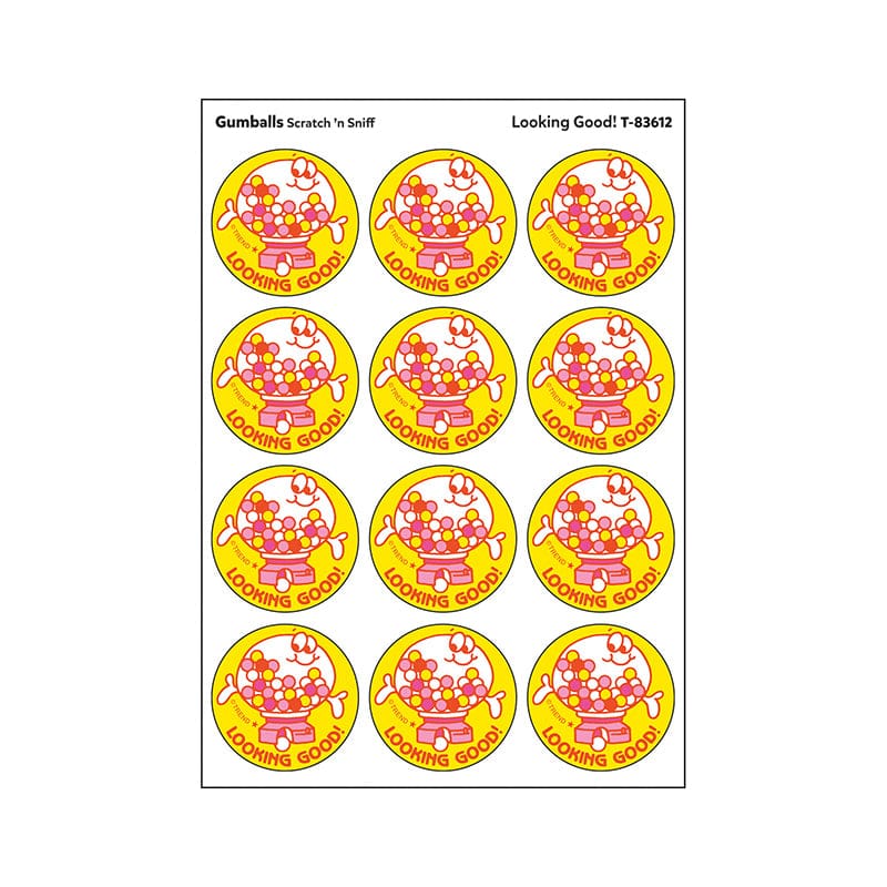 Stickers 24Ct Looking Good Gumballs Scent (Pack of 12) - Stickers - Trend Enterprises Inc.