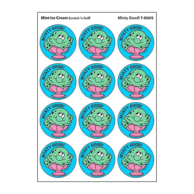 Stickers 24Ct Minty Good Mint Ice Cream Scent (Pack of 12) - Stickers - Trend Enterprises Inc.