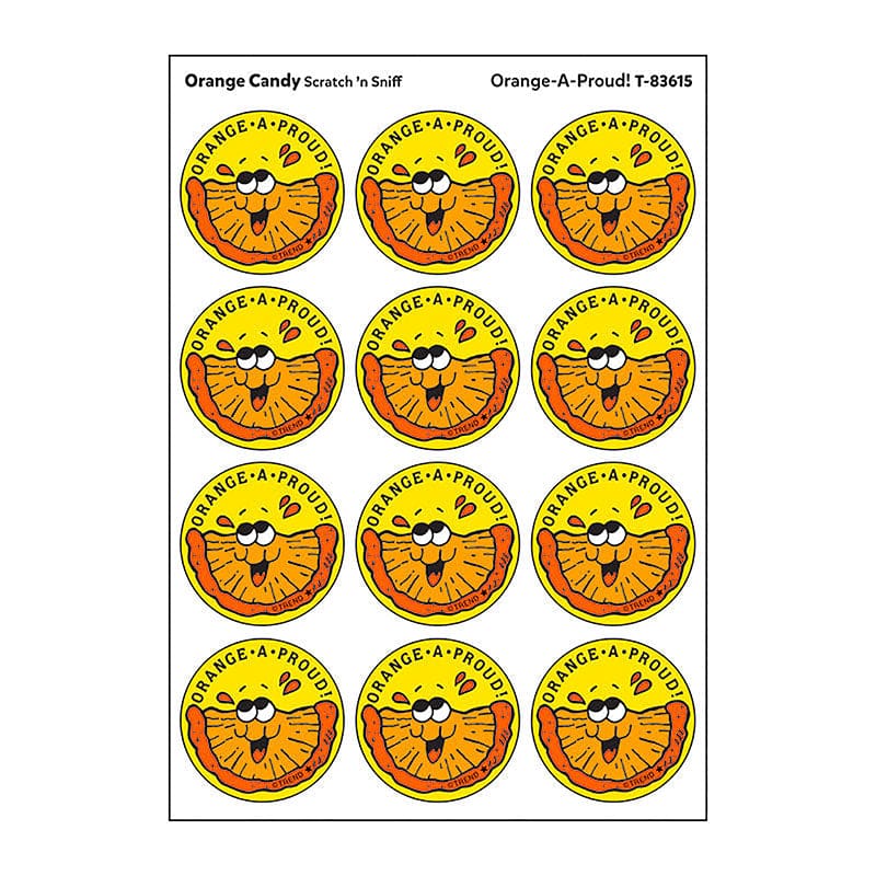 Stickers 24Ct Orange A Proud Orange Candy Scent (Pack of 12) - Stickers - Trend Enterprises Inc.