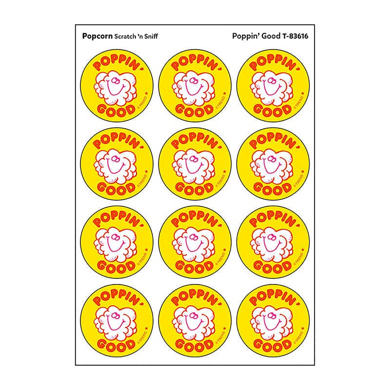 Stickers 24Ct Poppin Good Popcorn Scent (Pack of 12) - Stickers - Trend Enterprises Inc.