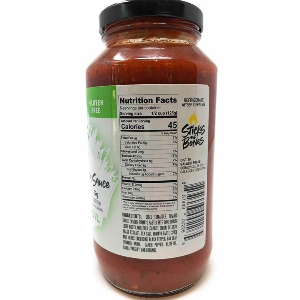 STICKS AND BONES Sticks And Bones Sauce Pasta Tomato Basil, 24 Fo