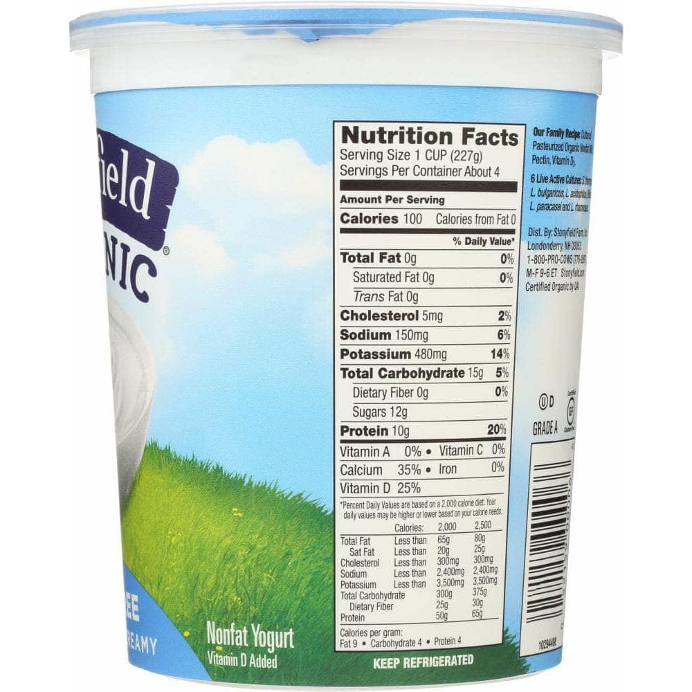 Stonyfield Organic Stonyfield Organic Fat Free Plain Yogurt, 32 oz