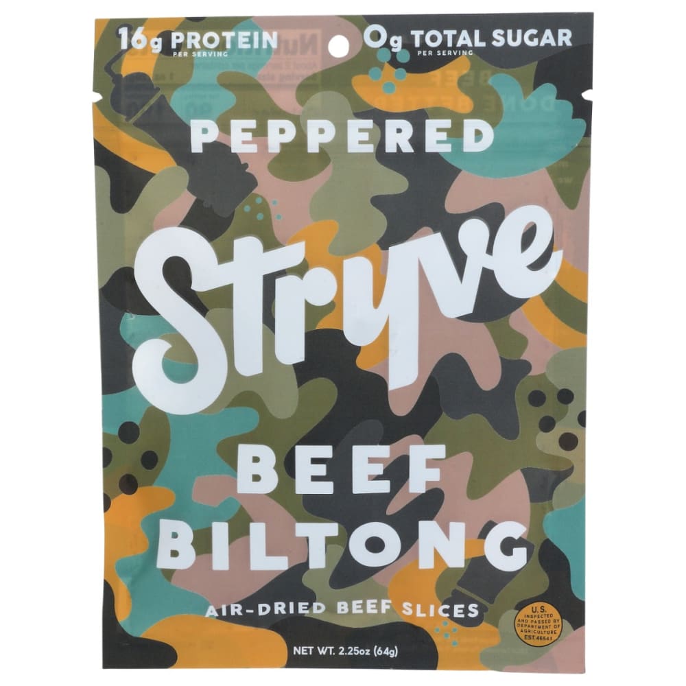 STRYVE PROTEIN SNACKS: Sliced Beef Biltong Peppered 2.25 oz (Pack of 3) - Grocery > Natural Snacks > Snacks - STRYVE PROTEIN SNACKS