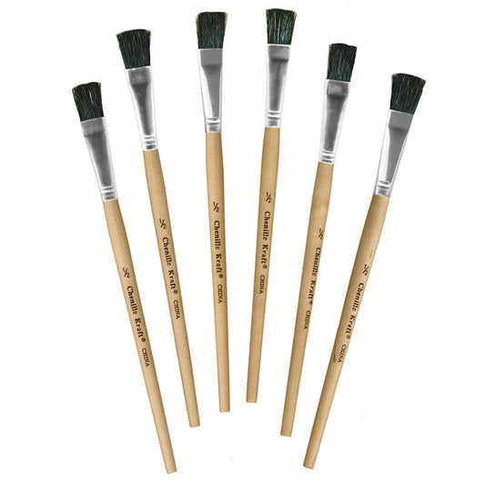 Stubby Easel Brushes 1/2In 6Pk (Pack of 12) - Paint Brushes - Dixon Ticonderoga Co - Pacon
