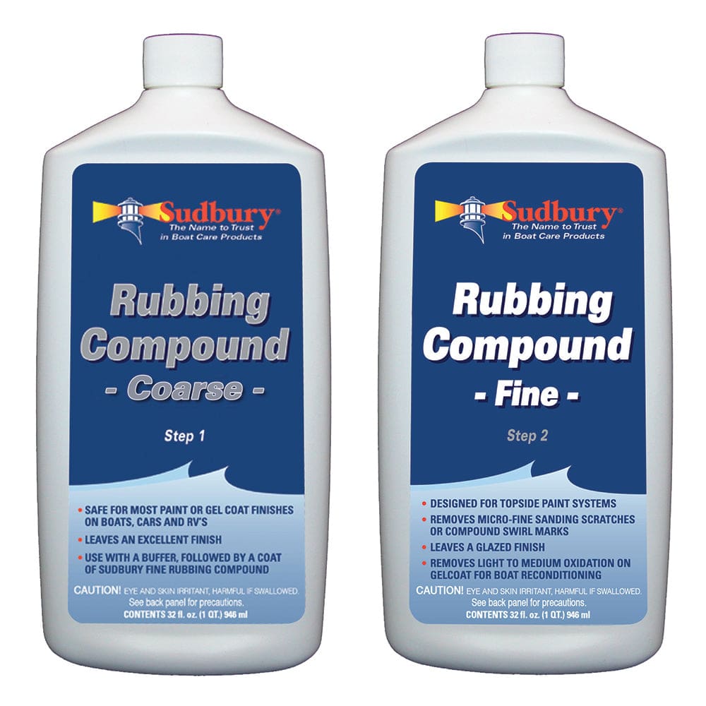 Sudbury Rubbing Compound Kit - Step 1 Coarse & Step 2 Fine - 32oz Each - Boat Outfitting | Cleaning - Sudbury