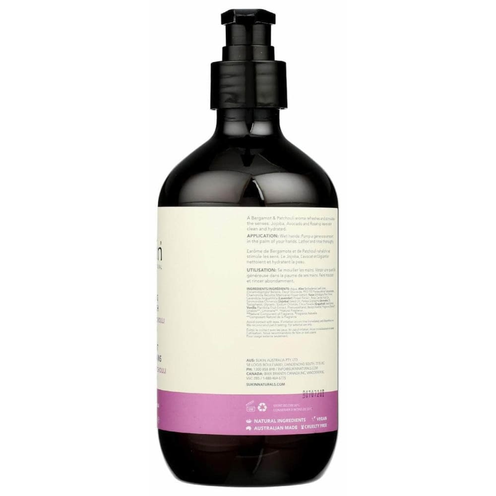 SUKIN Beauty & Body Care > Soap and Bath Preparations > Soap Liquid SUKIN: Bergamot Patchouli Cleansing Hand Wash, 16.9 fo