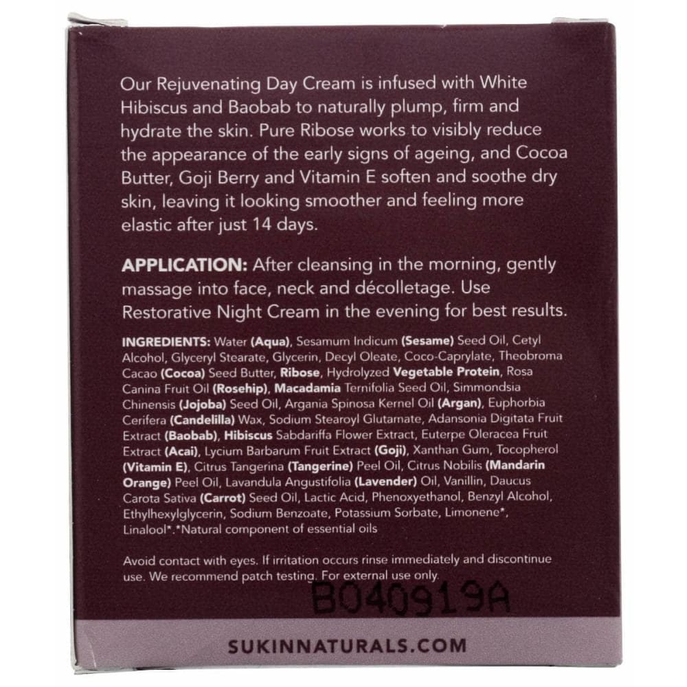 SUKIN Beauty & Body Care > Skin Care SUKIN: Rejuvenating Day Cream, 4.06 fo