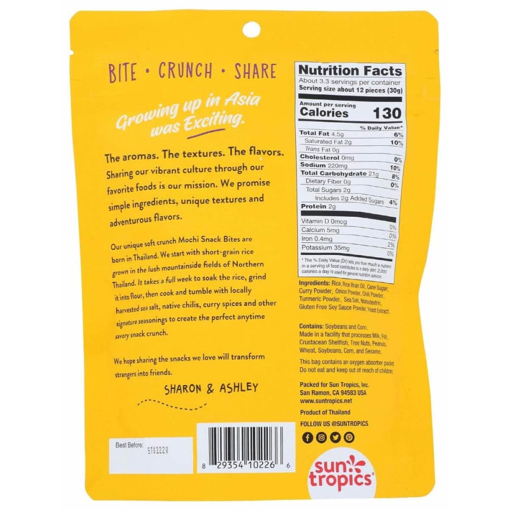 SUN TROPICS Grocery > Snacks SUN TROPICS: Mochi Golden Curry Snack Bites, 3.5 oz
