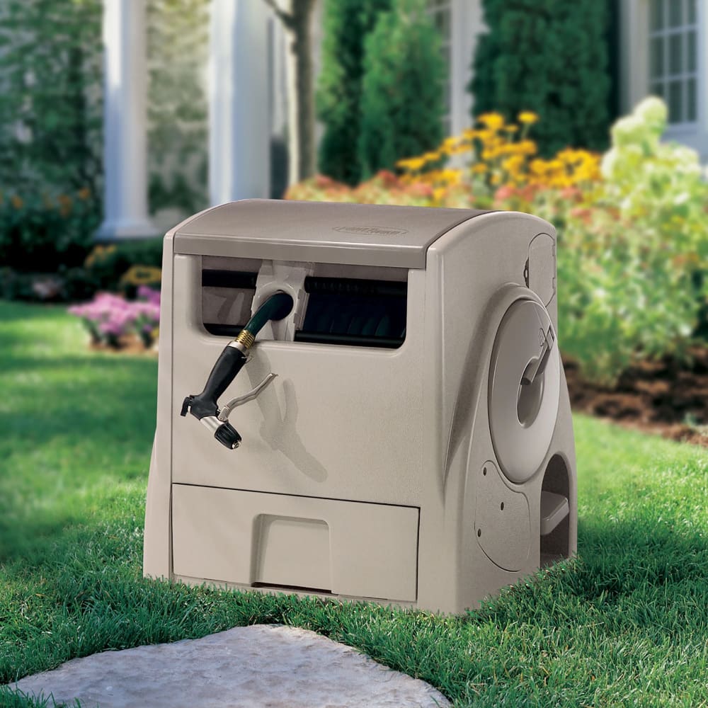 Suncast 100’ Powerwind Automatic Hose Reel - Taupe - Suncast