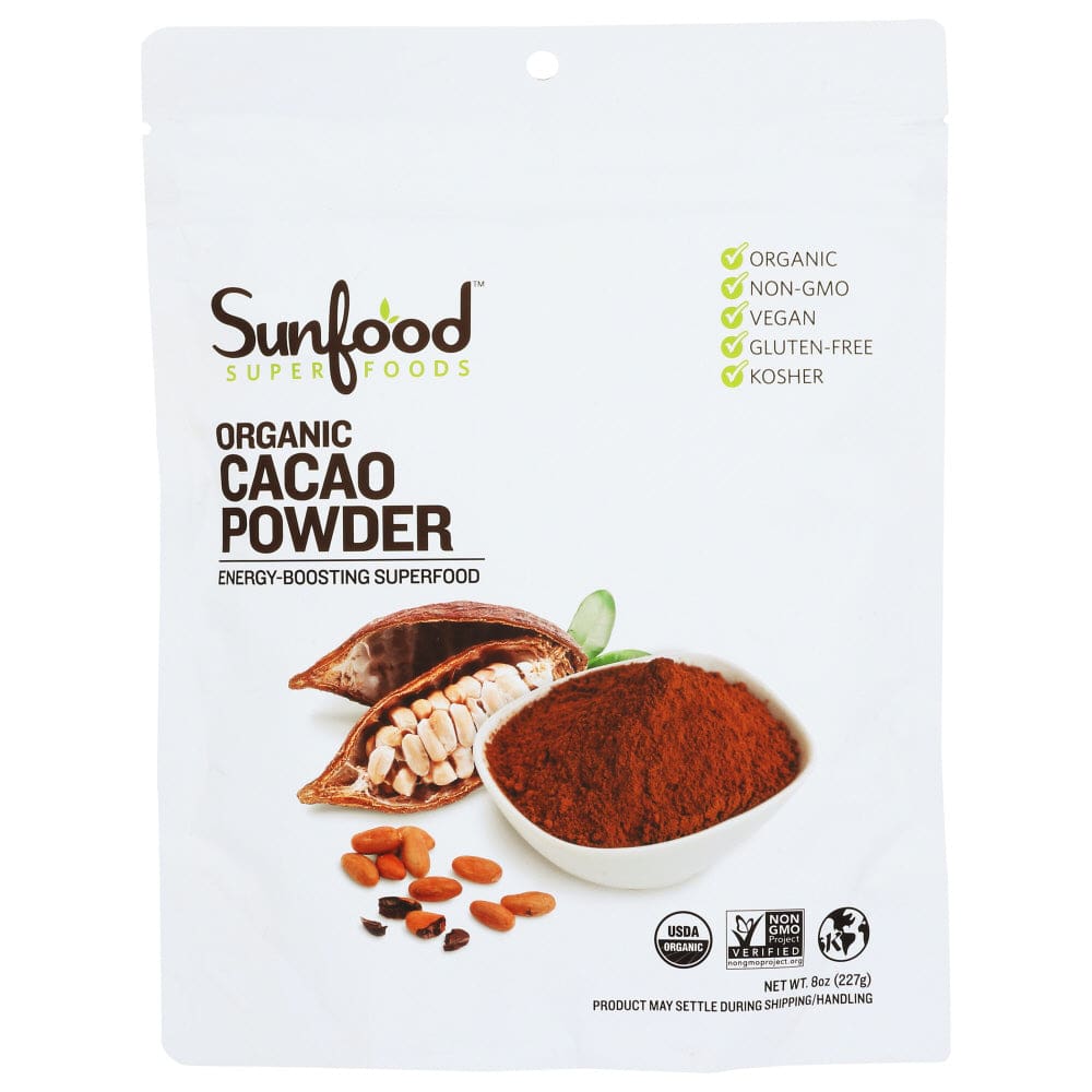 SUNFOOD SUPERFOODS: Organic Cacao Powder 8 oz (Pack of 3) - SUNFOOD SUPERFOODS