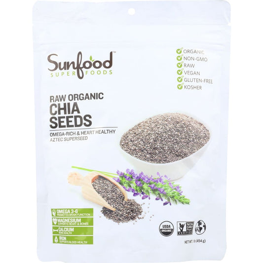 SUNFOOD SUPERFOODS: Organic Chia Seeds 1 lb (Pack of 3) - MONTHLY SPECIALS > Nuts > Seeds - SUNFOOD SUPERFOODS