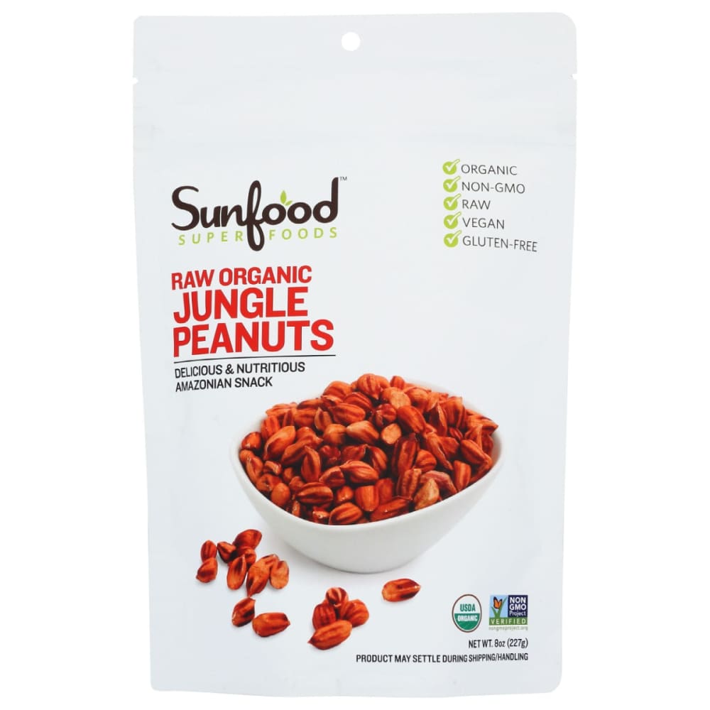 SUNFOOD SUPERFOODS: Organic Jungle Peanuts 8 oz (Pack of 3) - MONTHLY SPECIALS > Nuts > Nuts - SUNFOOD SUPERFOODS
