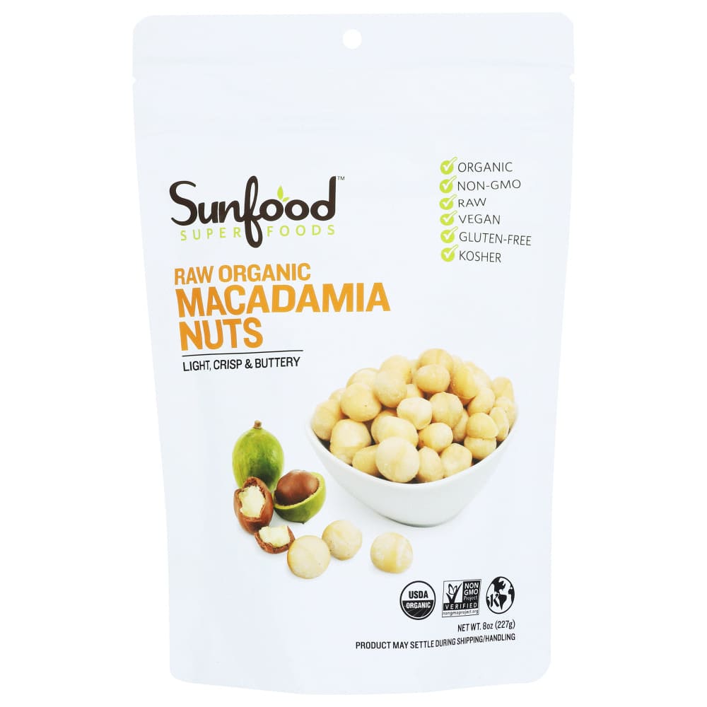 SUNFOOD SUPERFOODS: Organic Macadamia Nuts 8 oz - MONTHLY SPECIALS > Nuts > Nuts - Sunfood Superfoods